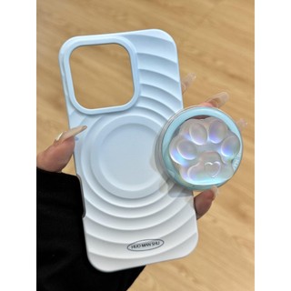 Ốp điện thoại giá đỡ từ tính Gradient Blue Cat Claw sang trọng cho iPhone16 15 14 13 12 Pro Max bảo vệ camera chống sốc chống rơi cứng phía sau