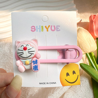 Kẹp tóc Doraemon màu Dopamine hoạt hình cùng kiểu Kẹp tóc mái hai bên cô gái dễ thương và ngọt ngào