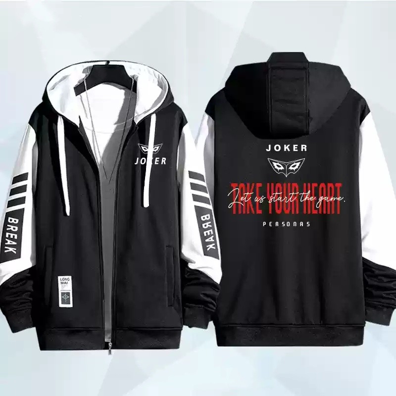 Persona 5 P5 Amamiya Ren Morgana áo khoác dây kéo Áo khoác cardigan áo len dài tay Top Cosplay