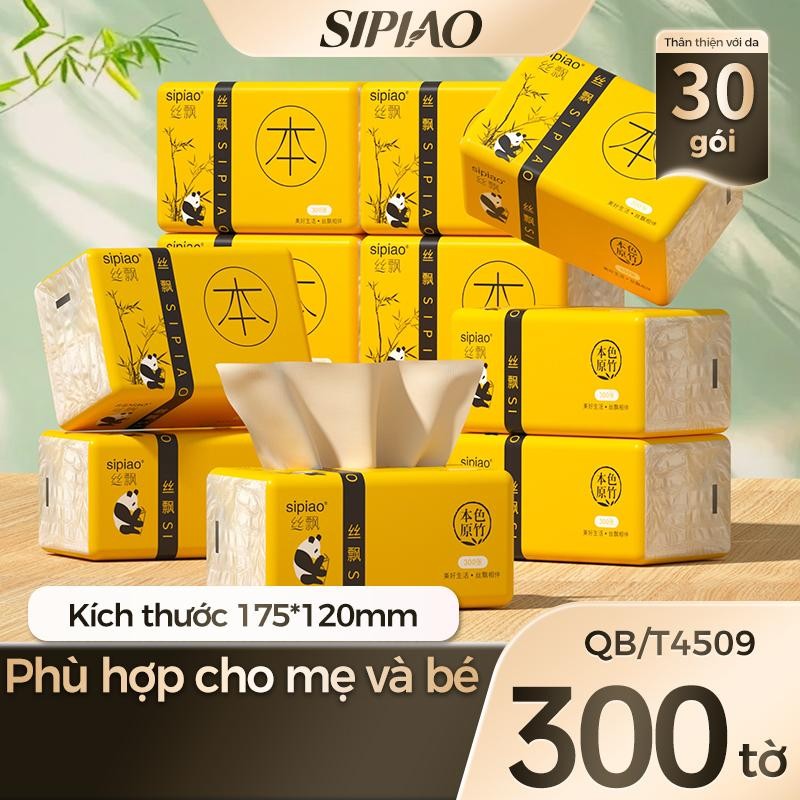 [30 Bịch] Giấy Khăn Rút  3 lớp Sipiao Chính Hãng (6021-30) 300 chiếc mỗi gói Đa vệ sinh VN