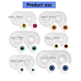 Kra 6 Kích Cỡ Cho Búp Bê Mắt Khuôn Cho Búp Bê Học Sinh Nặng Mắt Nhãn Cầu Vòm Silicon Mo