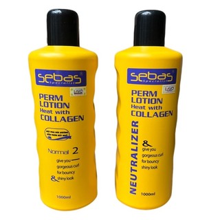 Kem uốn nóng SEBAS Perm Lotion Heat with Collagen (DÀNH CHO TÓC THƯỜNG VÀ TÓC YẾU) 1000mlx2 [ TN ]