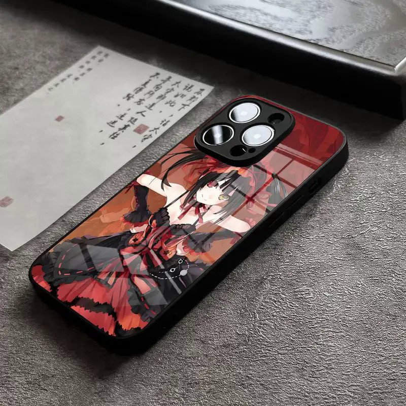 BK-1 Date a live Tokisaki Kurumi Anime Ốp Lưng Điện Thoại iPhone 17,15 Pro Max 14 Plus 12 Mini 11 13 X XR XS 8 7 Plus SE Kính Cường Lực Mặt Sau