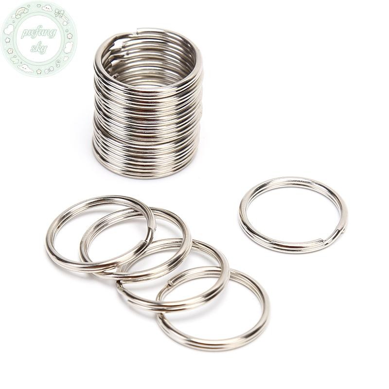 Pusky 100 Cái / lốc Móc Chìa Khóa DIY Kim Loại Chìa Khóa Chia Nhẫn Vòng Kim Loại Móc Khóa VN