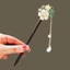 Que tóc hoa COCODECOVED, búi tóc Hanfu cổ điển thủ công, phụ kiện tóc phong cách Trung Quốc, nĩa tóc gỗ tua rua dành cho nữ và bé gái