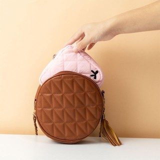 Túi đựng đồ trang điểm nhỏ COZYNEST, Túi đựng khăn ăn vệ sinh bằng vải Cotton, Túi ly hợp Mini nơ Coquette dành cho nữ