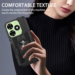 Dành Cho Tecno Spark Go 2024 Ốp điện thoại PC Cứng Lưng Mềm TPU Edge Bảo Vệ Camera Nhẫn Giá Đỡ Chân Đế Chống Sốc Mỏng Bao
