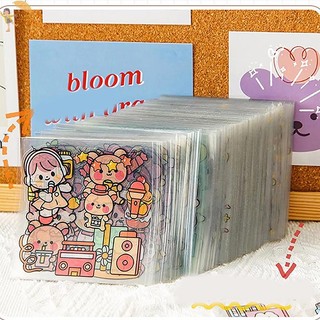 [Gou] 50 Miếng dán sổ cái dễ thương chống thấm nước PET không lặp đi lặp lại Nhãn dán không cắt cho học sinh và bé gái Nhãn dán Anime VN