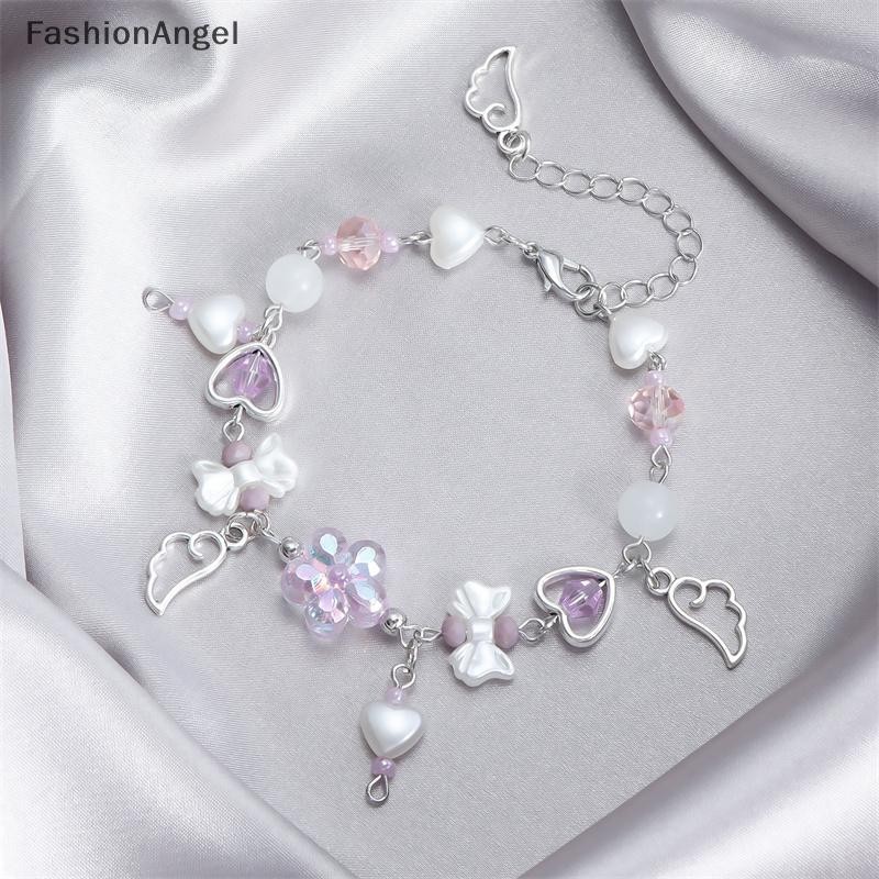 Fashionangel Độc Đáo Nơ Trái Tim Hoa Handmade Đính Hạt Vòng Tay Thời Trang Có Thể Điều Chỉnh Cho Nữ Bé Gái Tinh Tế Vòng Tay Quà Tặng VN