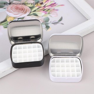 [savemoneyeveryday] Hộp thiếc màu nước rỗng di động 12 / 24 lưới Bảng sơn màu nước Bảng vẽ tranh du lịch Khay sơn Đồ dùng nghệ thuật [vn]