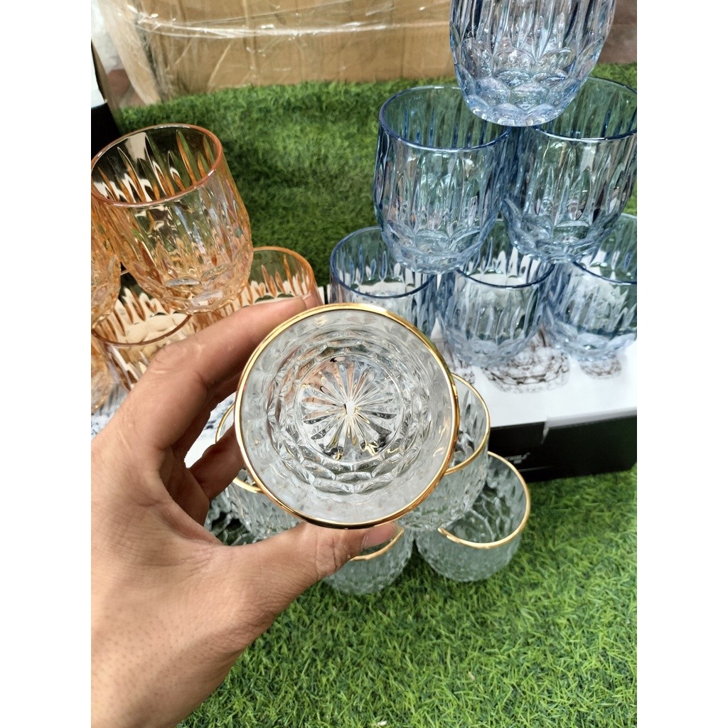 Bộ 6 cốc thủy tinh mã 77210 hiện đai cao cấp nhiều mẫu, Bộ 6 Ly thủy tinh mã 77210 chịu nhiệt kèm hộp