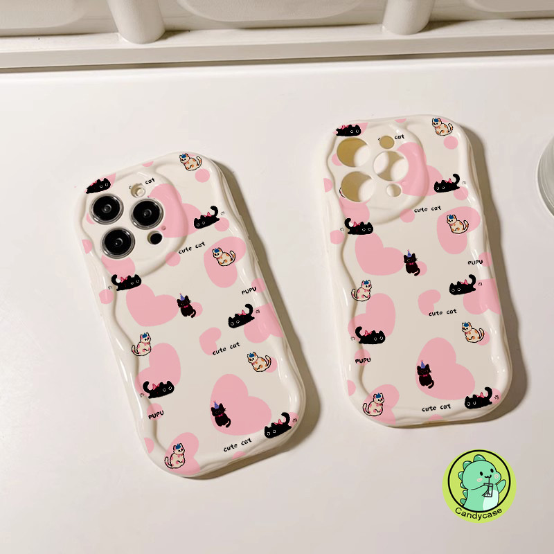 Ốp Điện Thoại Kem Cho Realme GT6 GT 6T GT3 GT2 GT Neo 6 5 240W 3T 2T Note 60 50 Q5 Q5i Q3 Q3i Q3T Q3S Pro Q2 Q X7 X 5G 4G Vỏ Bóng Hoạt Hình Dễ Thương Mèo Tình Yêu Mềm Mại Vỏ