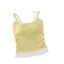 DARON Giả Hai Mảnh Camisole, Áo Crop top không tay chắp vá, Áo Vest thời trang Slim Fit phong cách Hàn Quốc Sweet Girl 's Tank Top Seaside