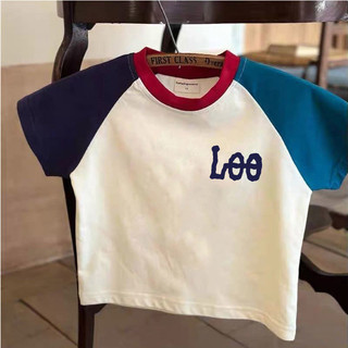 Áo thun ngắn tay màu sắc cho bé trai và bé gái mùa hè mới, cotton nguyên chất, in chữ, phong cách Hàn Quốc cho trẻ em