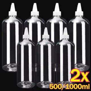Chai nhỏ giọt bóp nhựa 500 / 1000ml - Chai miệng sắc nét trong suốt - Hộp đựng rỗng đa năng