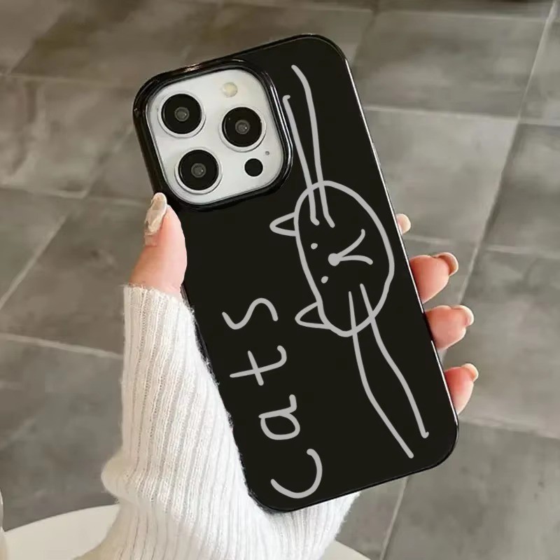 Ốp Điện Thoại Đầu Mèo Lớn Đáng Yêu Hàn Quốc Cho iPhone 16 Plus 15 14 13 12 11 Pro Max X XR XS Max 7 8 Plus 16E SE2 Vỏ Silicon Mềm Chống Sốc