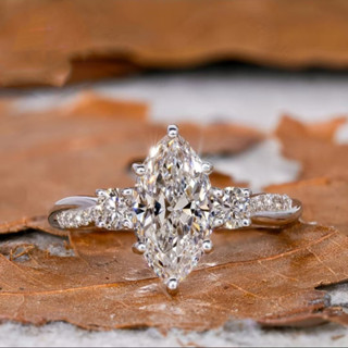 Châu Âu Mỹ ins Phong Cách Mới Độc Đáo Mắt Ngựa Nhẫn Zircon Nữ
