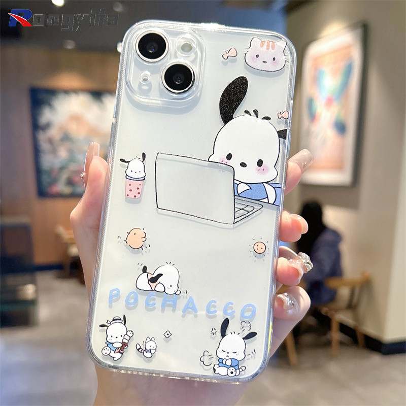 Ốp Điện Thoại Trong Suốt Pochacco Dễ Thương Cho Samsung Galaxy Note 20 Ultra 10 Plus Lite 9 8 J8 J7 Pro J6 J5 J2 Prime Core J4 Plus A7 2018 2017 Vỏ Hoạt Hình Giai Điệu Cặp Đôi Ốp Lưng Mềm