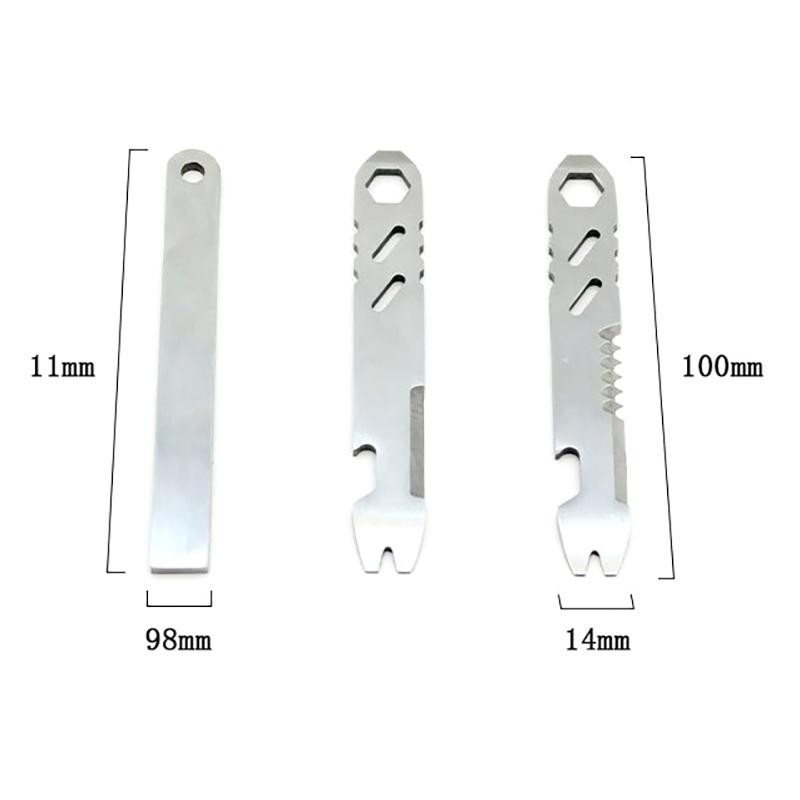 Tmoy Thép không gỉ Đa Năng Pry Bar Mini Hex Cờ Lê Dụng Cụ Mở Chai Di Động Ngoài Trời Xe Đạp Công Cụ Sửa Chữa TCS