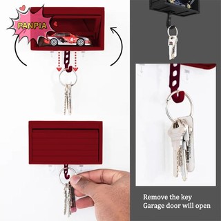 Giá đỡ chìa khóa nhà để xe ô tô PNPIA có cửa mở, Giá đỡ chìa khóa treo tường, Dụng cụ sắp xếp chìa khóa in 3D Tự dính, Trang trí tường, dành cho ô tô văn phòng lối vào hành lang (Xe Mo