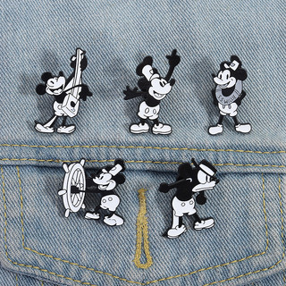 Disney Nhân Vật Hoạt Hình Chuột Mickey Men Trâm Dễ Thương Đen Trắng Hoạt Hình Anime Huy Hiệu Ba Lô Phụ Kiện Kim Loại Pin Quà Tặng Cho Bạn Bè