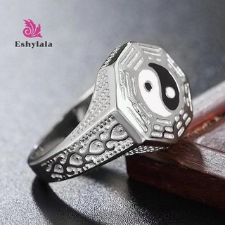 Nhẫn Âm Dương Thái Cực Cung Hoàng Đạo Qian Kun Bagua Nhẫn Ngón Tay Có Thể Điều Chỉnh May Mắn Món Quà Trang Sức Tốt Lành [MỚI]