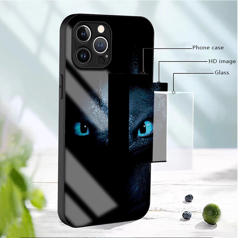 Ốp điện thoại thủy tinh không răng 05 cho IPhone 16 15 14 13 12 11 Pro XR XS Max Plus Mini X XR 8 7 6s SE2 / 3