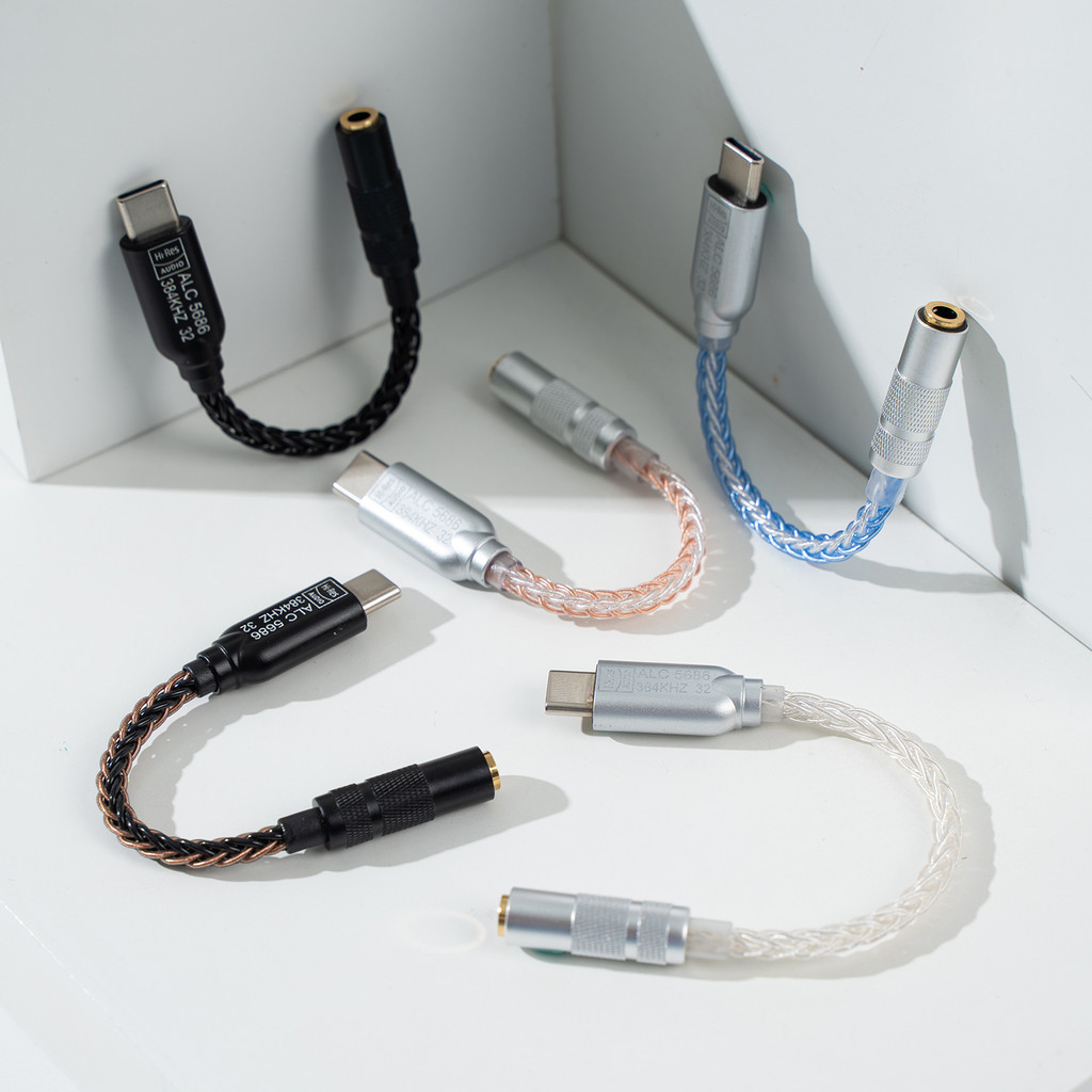 Bộ khuếch đại tai nghe Dac Realtek ALC5686 USB-C sang 3,5mm với bộ giải mã kỹ thuật số và bộ chuyển đổi Hifi Dac Type-C sang 3,5mm