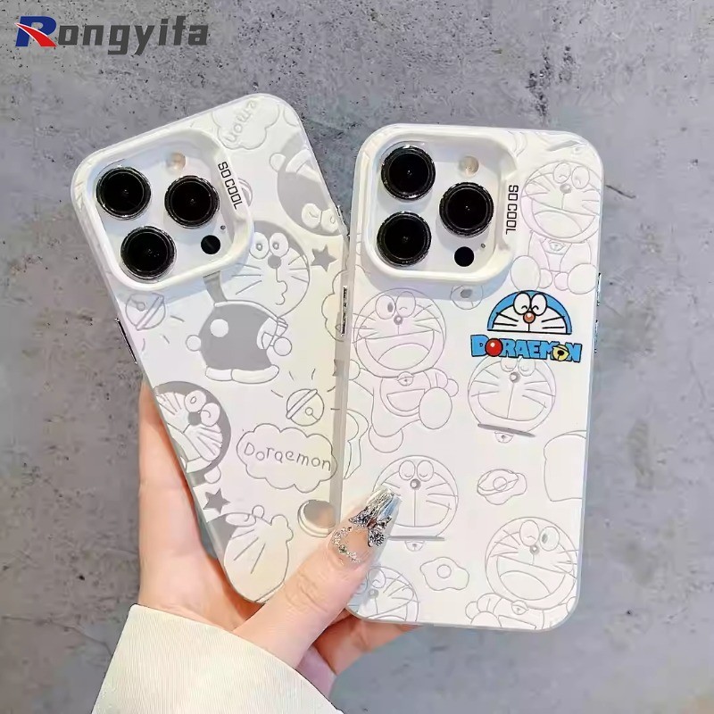 Ốp Điện Thoại Doremon Dễ Thương Cho iPhone 16E 16 Pro Max 15 14 Plus 13 12 Mini 11 Pro Max XR XS Max X 8 7 6 6s Plus SE3 SE2 Vỏ Chống Sốc Phim Hoạt Hình Cặp Đôi Mờ Ốp Lưng Cứng