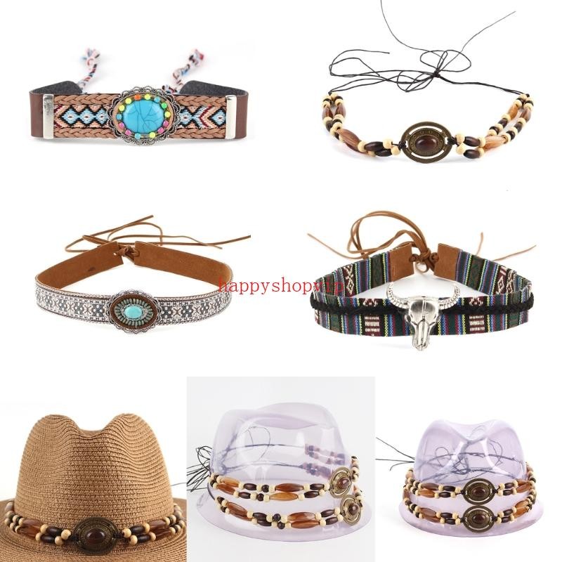 HSV Đai Mũ Phương Tây DIY Phương Tây Đính Hạt Hatband Mũ Cao Bồi Ban Nhạc Người Mỹ Bản Địa Mũ Ban Nhạc DIY Mũ Ban Nhạc Mexico Mũ Ba