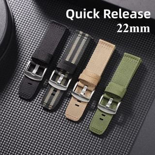 Vải Nylon Dây Đeo Đồng Hồ 22 Mm Cho SEIKO Diver Thạch Anh Cơ Đồng Hồ Phát Hành Nhanh Dây Đeo Đồng Hồ Nam Nữ Mềm Vòng Tay Thể Thao Đen Xám Sọc