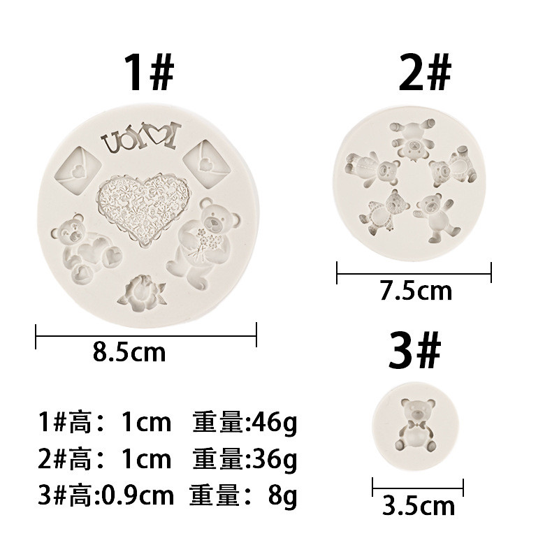 Hoạt Hình Gấu Khuôn Silicon Món Tráng Miệng Bàn Khuôn Socola Trang Trí Bánh Dụng Cụ Nướng Bánh Fondant Bánh Epoxy Khuôn