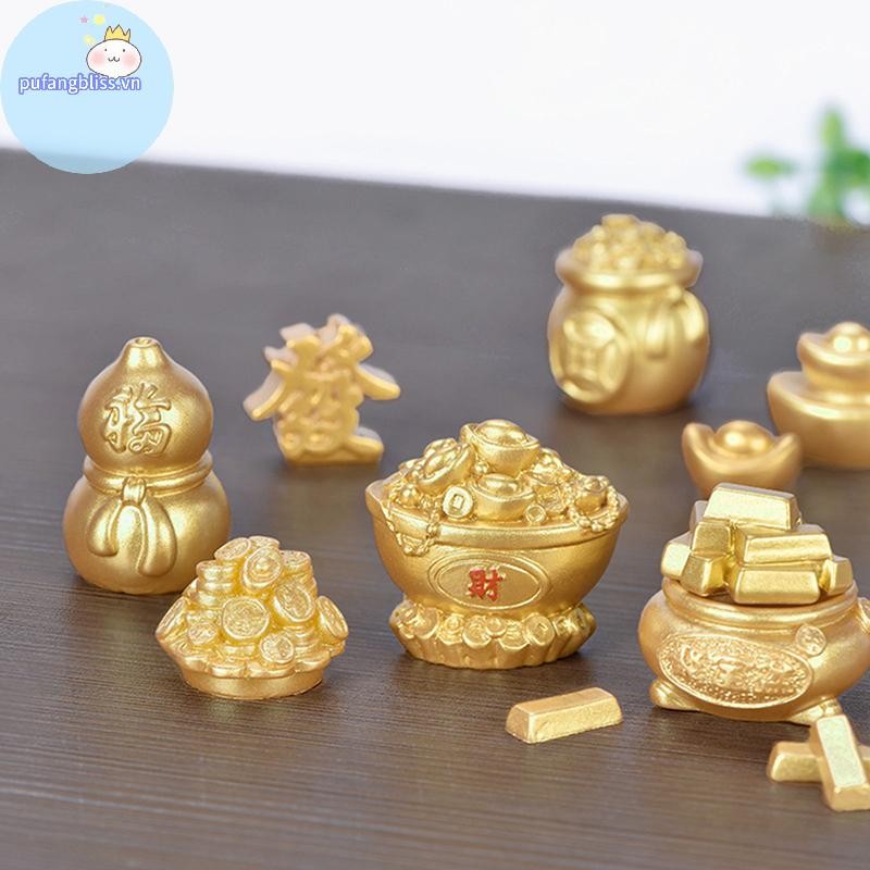 Pufangbliss Phong Thủy Tốt Lành Fa Cai Cây Tiền Vàng Thỏi Túi May Mắn Lễ Hội Mùa Xuân Linh Vật Để Bàn Trang Trí Xe Trang Trí Nhà Thủ Công VN