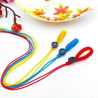 Dây móc khóa thắt nút phẳng, dây bện thủ công DIY, vật liệu làm vòng cổ/móc treo