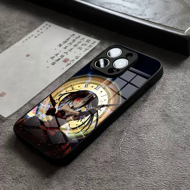 BK-1 Date a live Tokisaki Kurumi Anime Ốp Lưng Điện Thoại iPhone 17,15 Pro Max 14 Plus 12 Mini 11 13 X XR XS 8 7 Plus SE Kính Cường Lực Mặt Sau