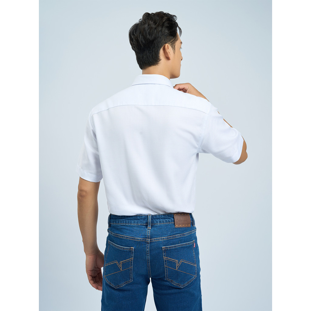 Sơmi ngắn tay lai ngang VIETTIEN SMART CASUAL vải sợi tre phom regular VT00000055