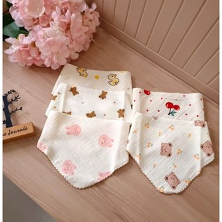 Combo 5 yếm xô tam giác có nút tăng đưa tiện lợi 100% cotton