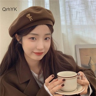 Nhà Máy Thời Trang Phong Cách Hàn Quốc Thanh Lịch Mùa Đông Dễ Thương Gấu Chắc Chắn Mũ Nồi Len Họa Sĩ Mũ Nồi Mũ QrhYK