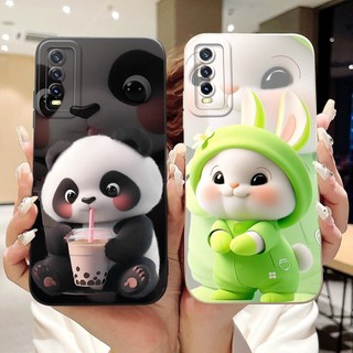 Dành Cho Vivo Y20 2021 Y20A Y20i Y20G Y20s Y20T Y11s Y12s Ốp Lưng Phong Cách Mới Gấu Trúc Thỏ Mềm Silicon Cho VivoY20 V2043 Vỏ