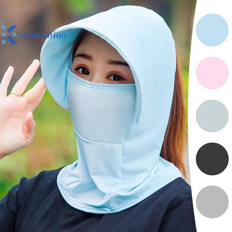 Kudosation Mũ lụa băng mùa hè dành cho nữ Mũ chống nắng với xe đạp ngoài trời chống nắng thoáng khí