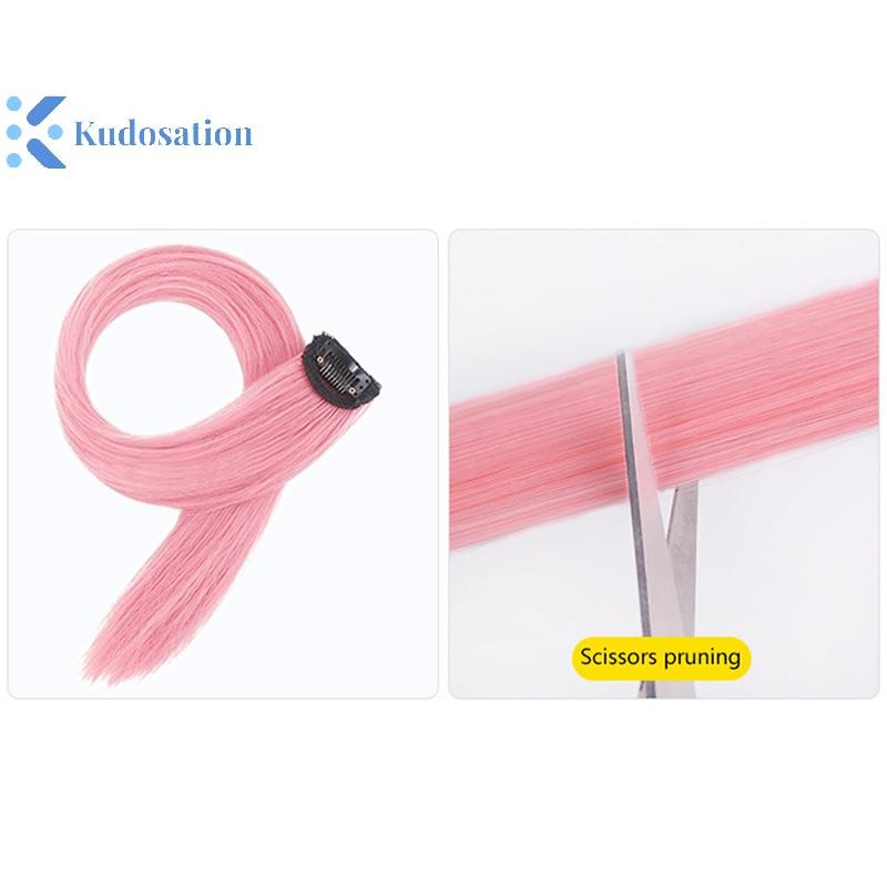 Kudosation 60cm Tóc Nối Dài Kẹp Trong Tóc Dài Thẳng Tai Tóc Giả Kẹp Tổng Hợp Phần Mở Rộng Tóc Phụ Kiện Tóc Kẹp Tóc