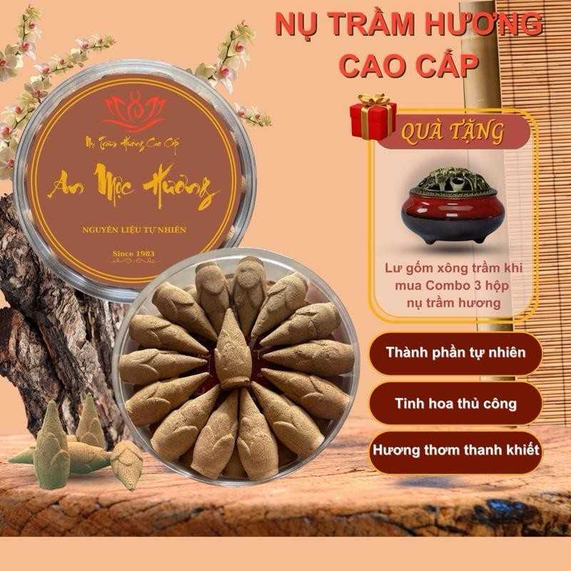 Nụ Trầm Hương Nụ Quế Cao Cấp An Mộc Hương AYOYA Thanh Lọc Không Khí Thư Giãn Xả Stress Hộp 30 Nụ