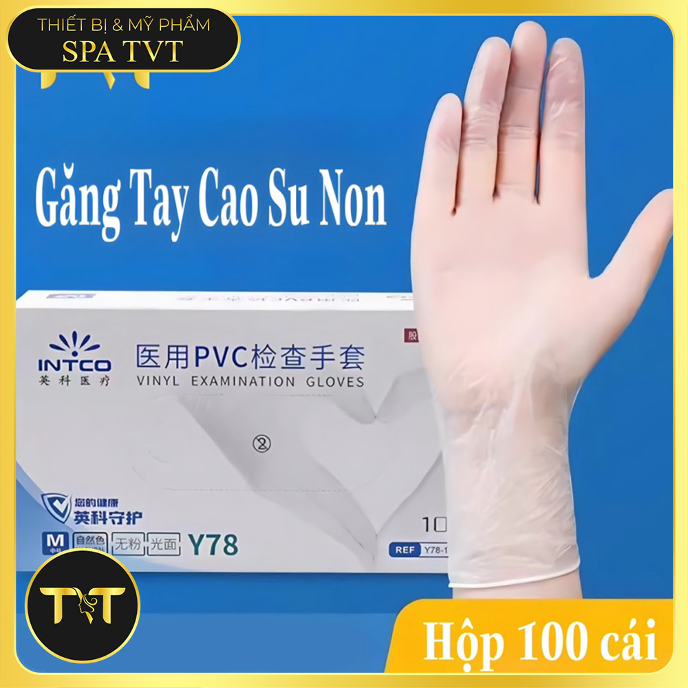 Găng Tay Cao Su Non INTCO 100 Cái – Bảo Vệ Tay, Mềm Mại, Dùng Cho Spa, Phun Xăm, Nhuộm Tóc, Y Tế