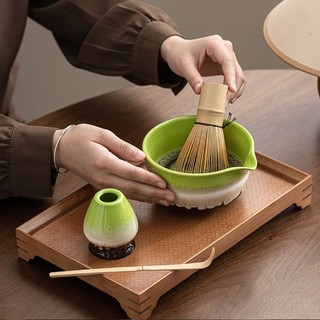 Bộ dụng cụ 2/5 món pha matcha gồm Bát đánh matcha,Bộ Dụng Cụ Pha Chế Matcha Cao Cấp,Chổi tre