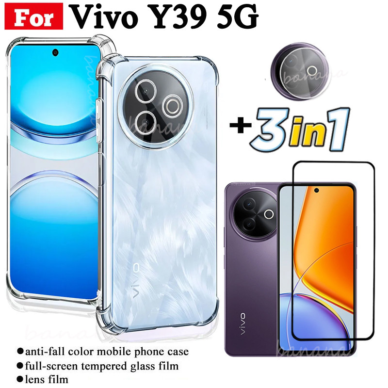 Ốp Điện Thoại Chống Sốc Vivo Y39 5G Cho Vivo Y04 Y03 Y03T Y18 Chống Gián Điệp Bảo Vệ Toàn Diện Kính Cường Lực Bảo Vệ Màn Hình Và Phim Ống Kính