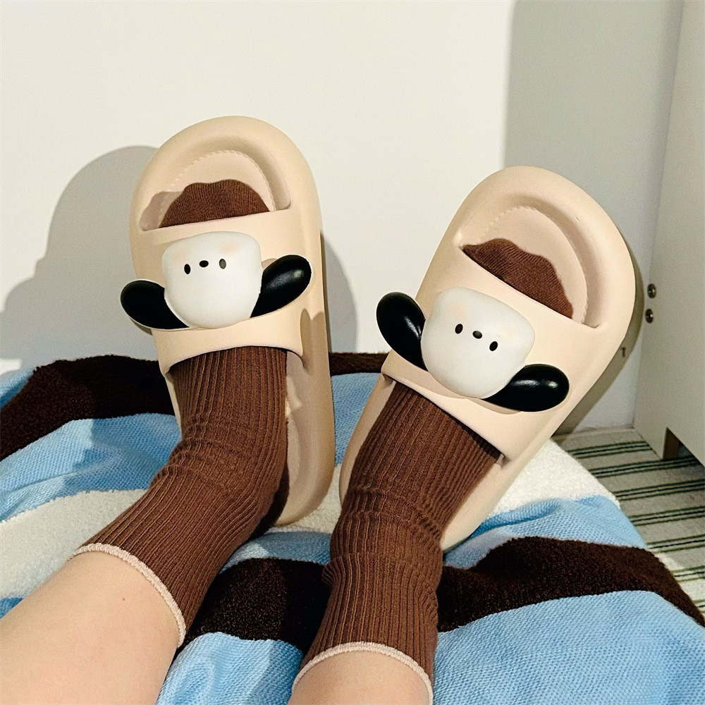 XIXITIAO Dép Casual Thoải Mái Nhà Mùa Hè Nam Nữ Chó Ba Chiều EVA Đế Mềm Cặp Đôi