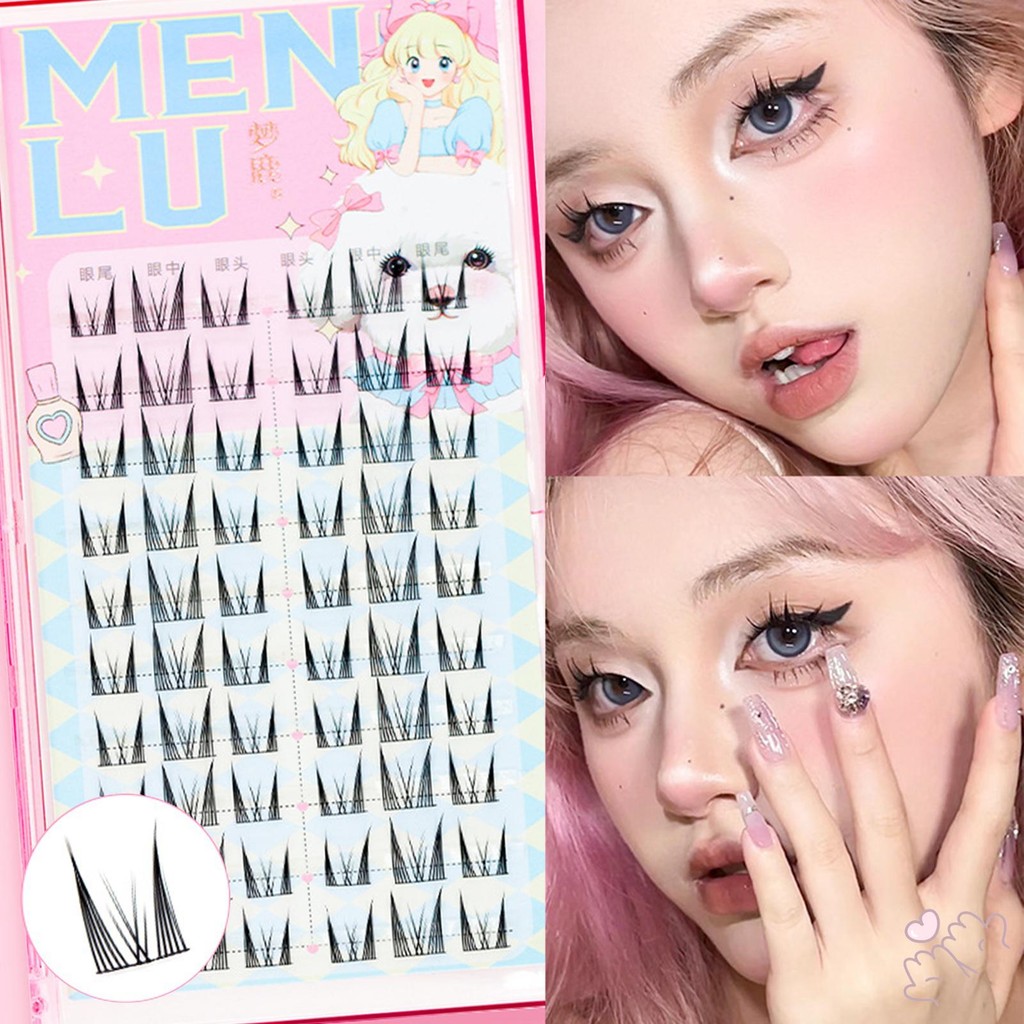 Lông mi giả Mèo ban đêm  10 hàng lông mi nhỏ có dung lượng lớn Màu đen lông mi giả kéo dài C Curl DIY có thể tái sử dụng