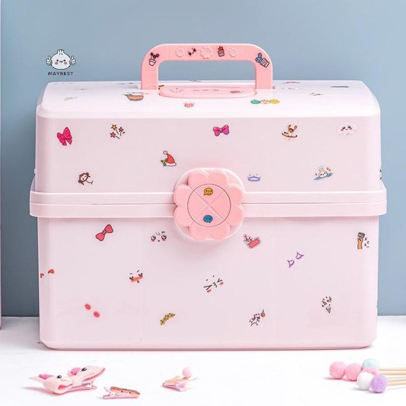 Maybest Trẻ Em Phụ Kiện Tóc Hộp Bảo Quản Dây Bé Kẹp Tóc Dây Cao Su Trang Sức Trang Sức Trang Điểm Cô Gái Dễ Thương Hộp Trang Sức Lớn {VN}