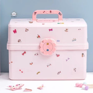Maybest Trẻ Em Phụ Kiện Tóc Hộp Bảo Quản Dây Bé Kẹp Tóc Dây Cao Su Trang Sức Trang Sức Trang Điểm Cô Gái Dễ Thương Hộp Trang Sức Lớn {VN}