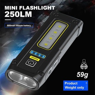 Okcatzone Thiết kế mới Đèn làm việc nguồn LED siêu sáng có báo động nam châm SOS Móc chìa khóa Power Bank Đèn pin khẩn cấp chống nước J6M9
